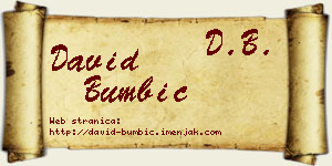 David Bumbić vizit kartica